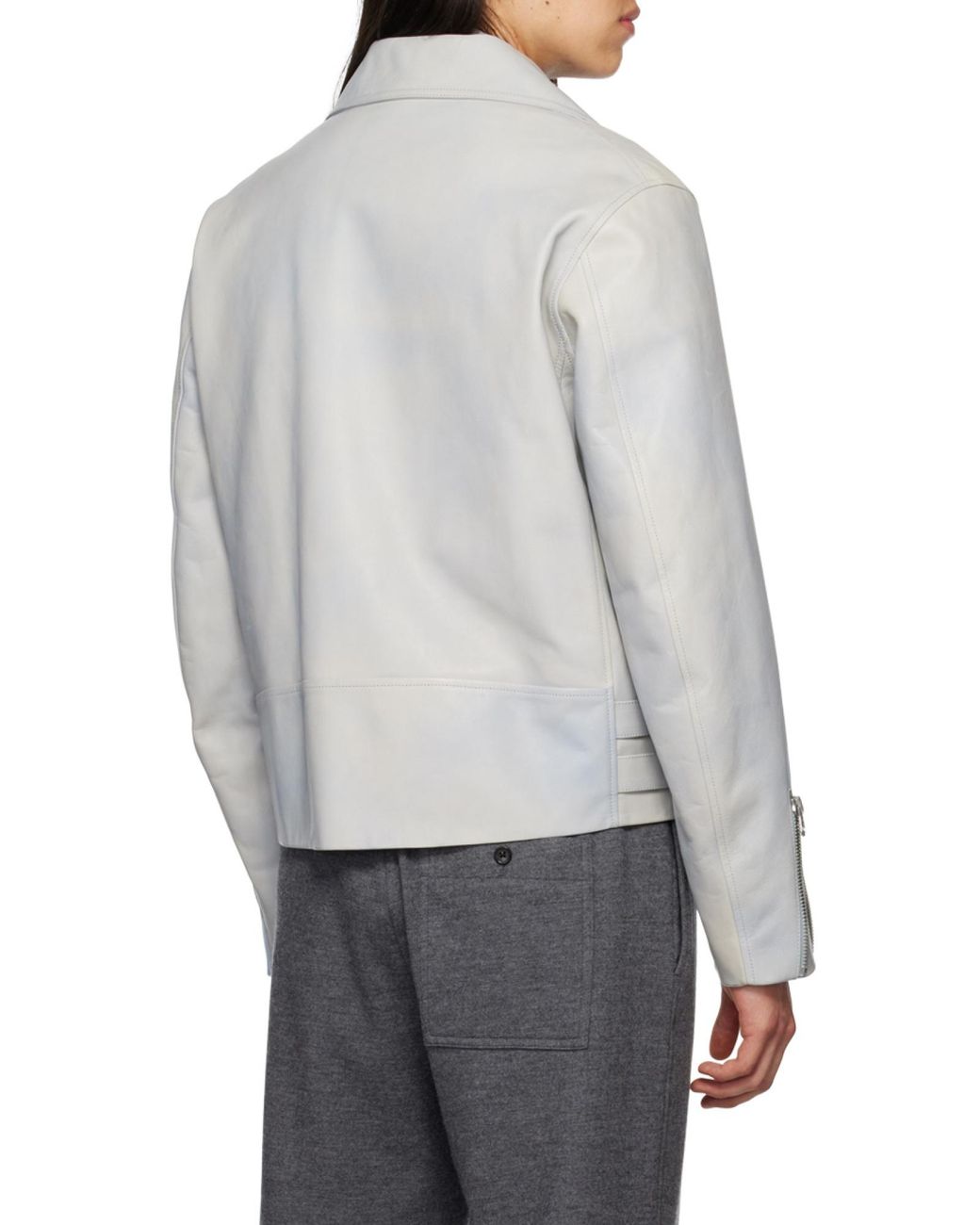 Jil Sander Gray Eldorado Zip Biker Jacket for men