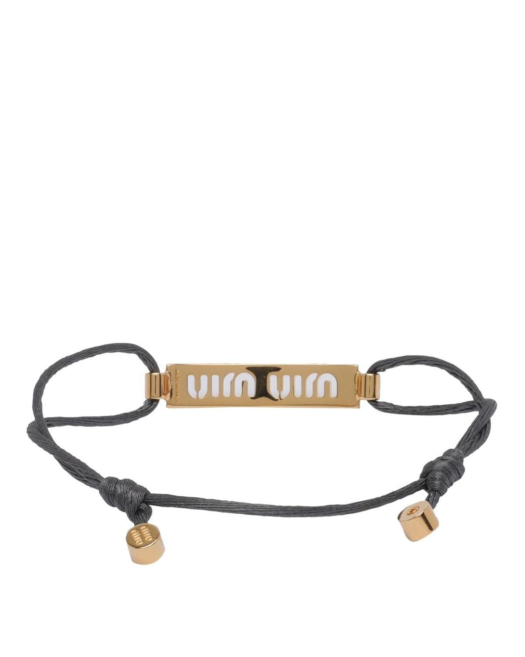 Miu Miu White Bijoux Logo Cord Bracelet