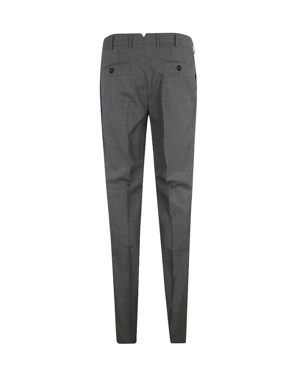 Brunello Cucinelli Gray Mid-Rise Straight-Leg Wool Casual Trousers for men