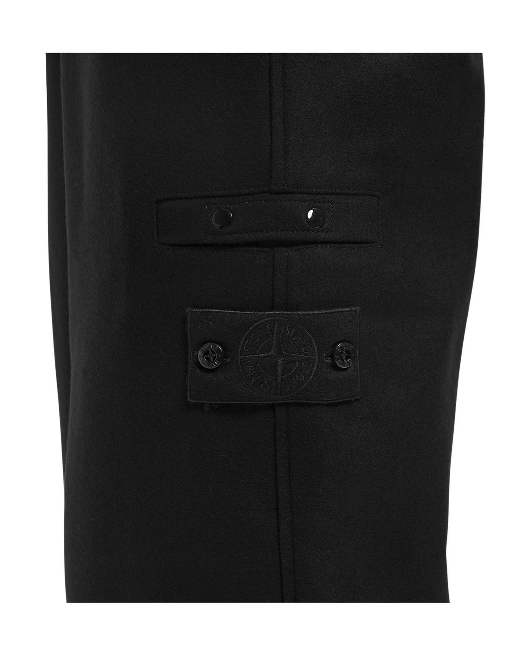 Stone Island Black Ghost Cuffed Trousers for men