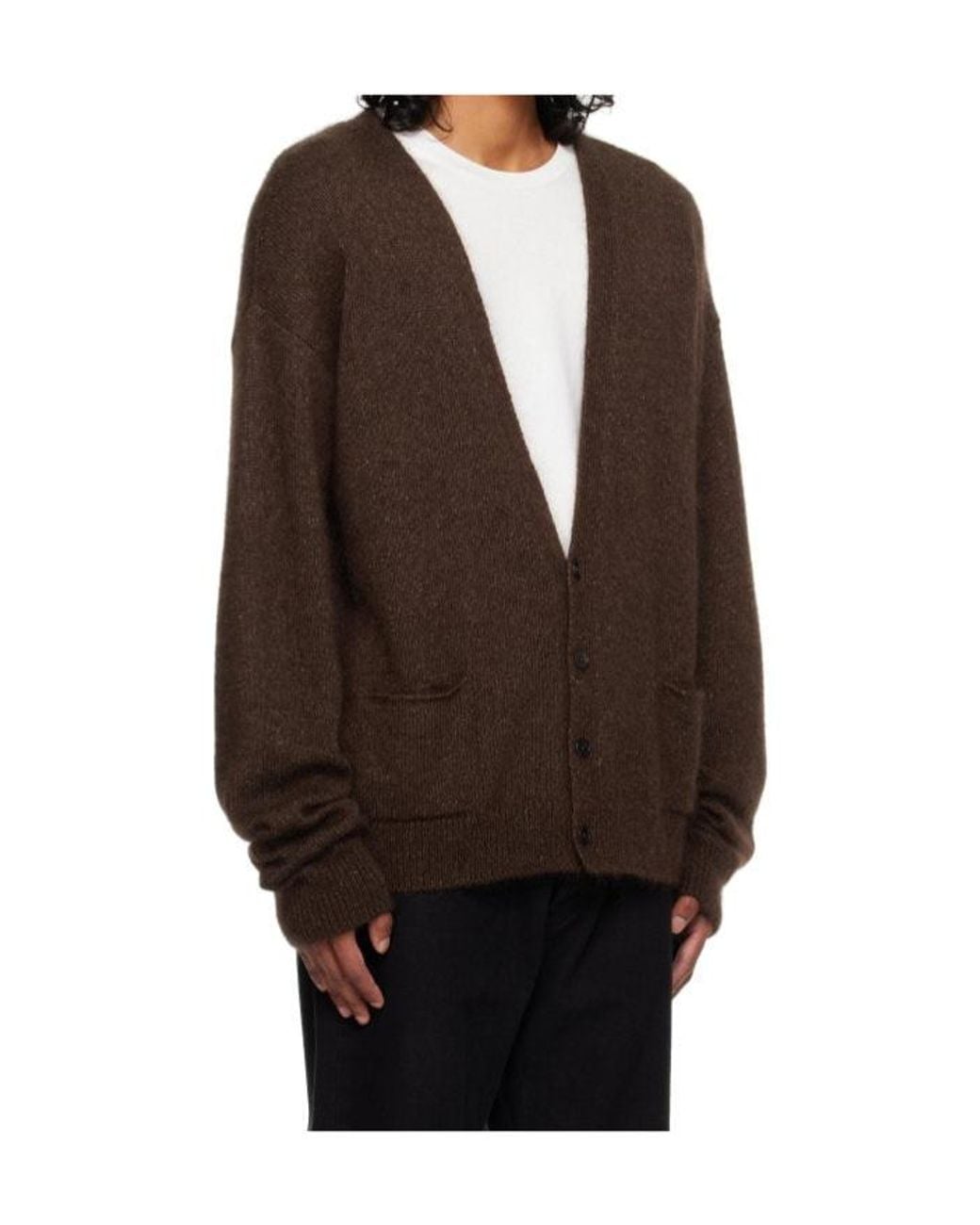 The Row Brown V-Neck Cardigan for men