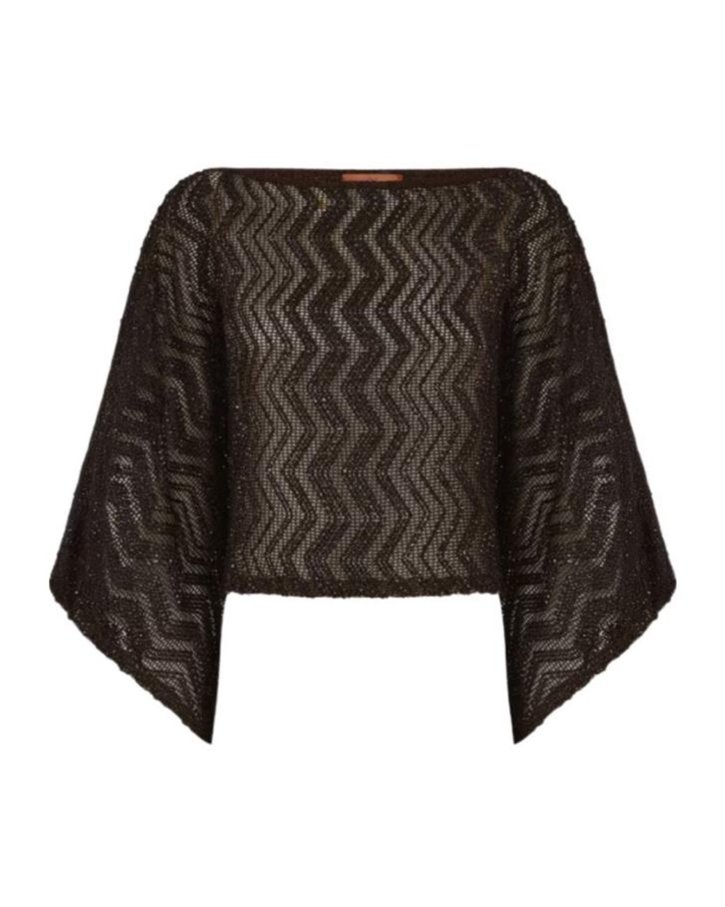 Missoni Brown Zigzag Mesh Top