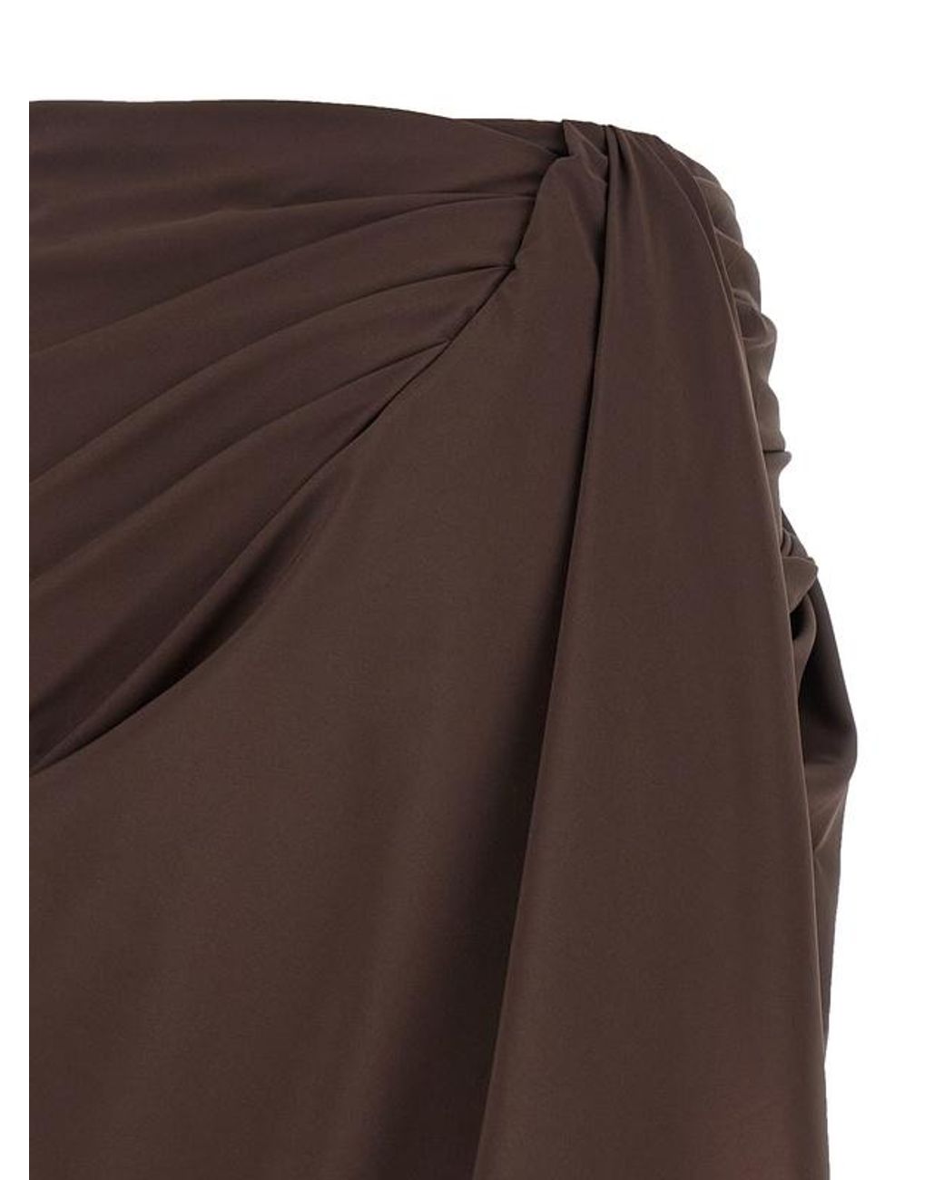 Jacquemus Brown The Paréo Draped Asymmetric Hem Skirt