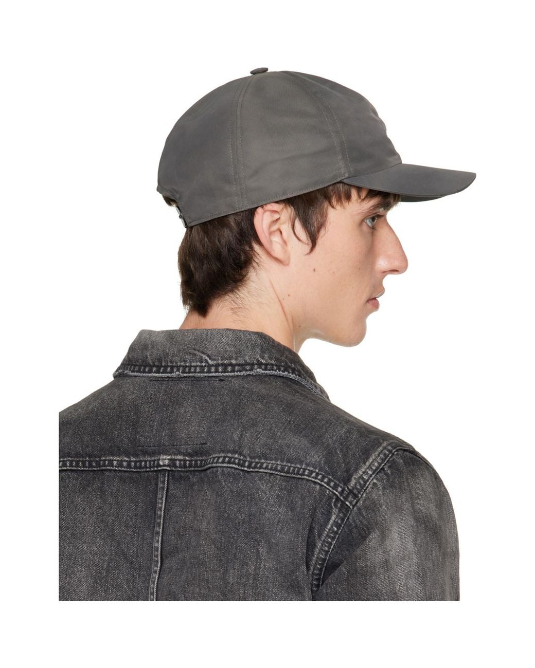 Rick Owens Gray Curved Visor Baseball Hat for men