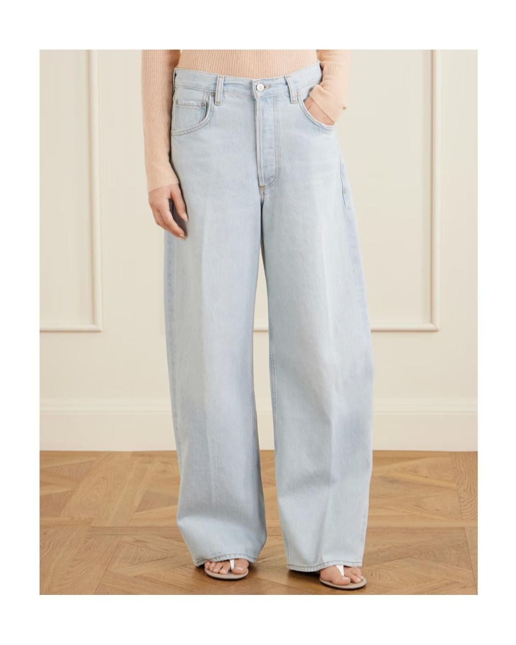 Citizens of Humanity Blue Ayla Baggy Mid-Rise Wide-Leg Jeans