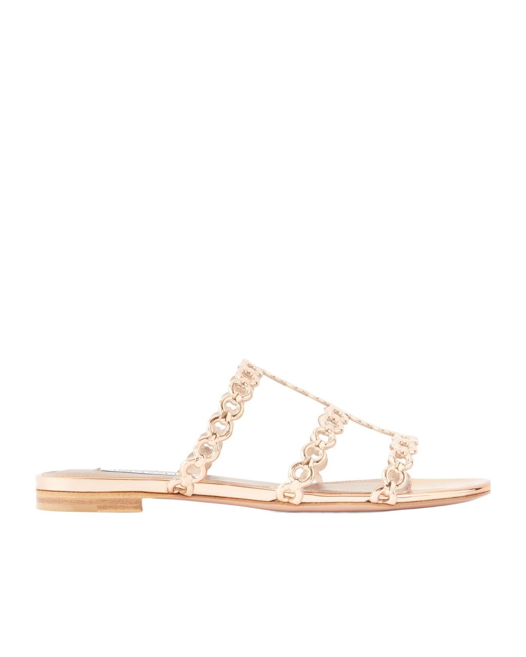 Aquazzura White Perforated Metallic-Leather Flats
