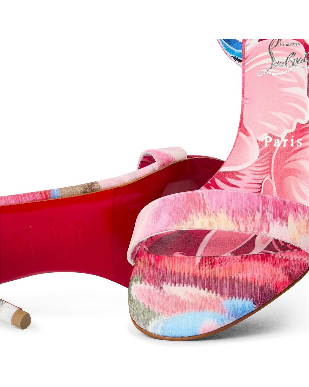 Christian Louboutin Pink Logo Heel Sandals