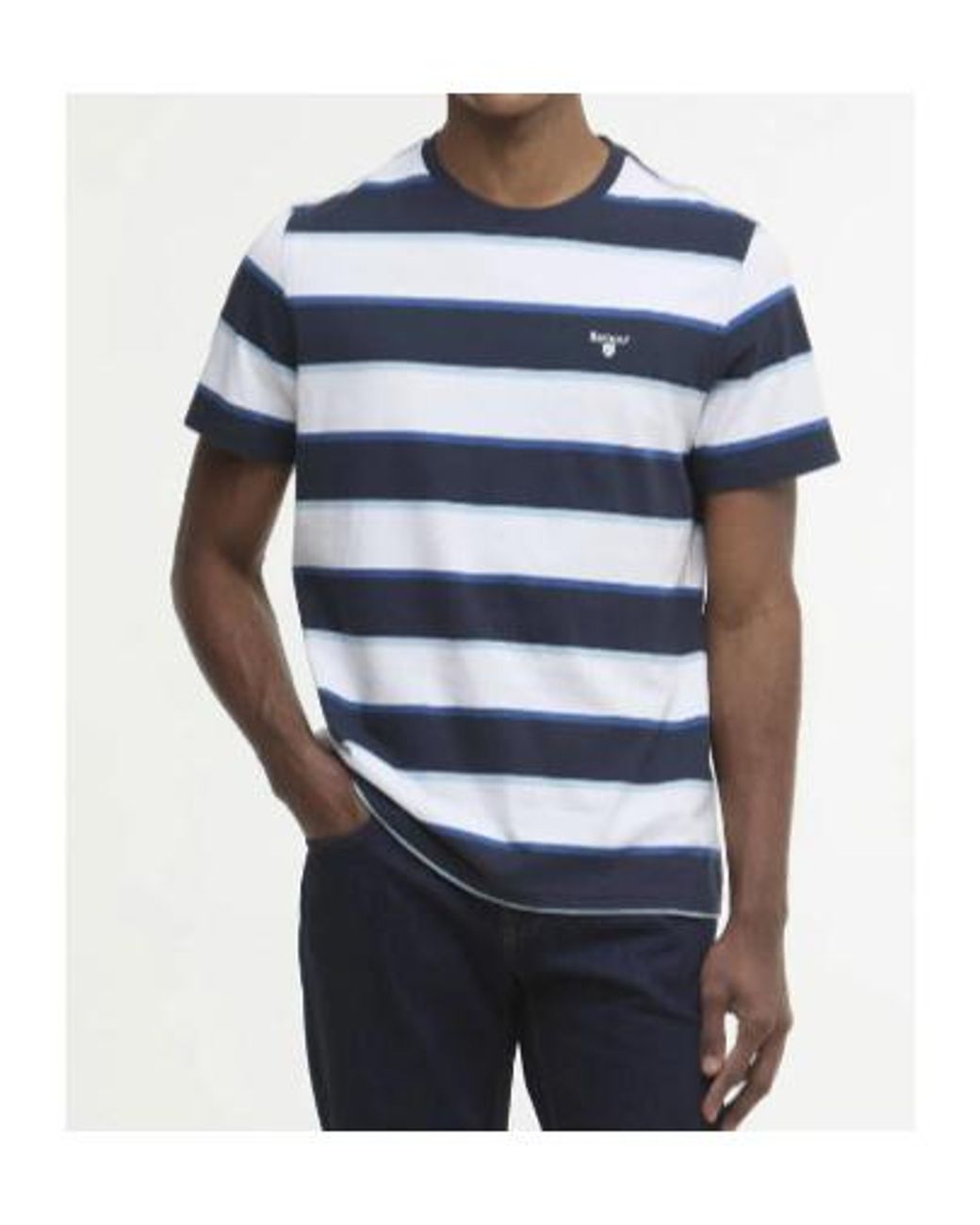 Barbour Blue Meldon Striped T-Shirt for men