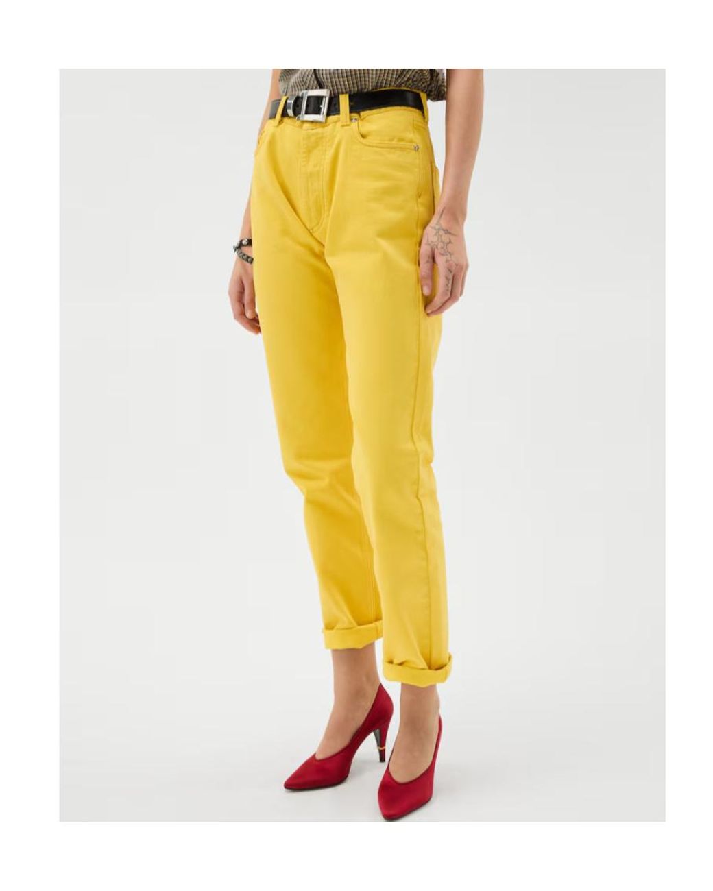 Versace Yellow Buttoned Jeans