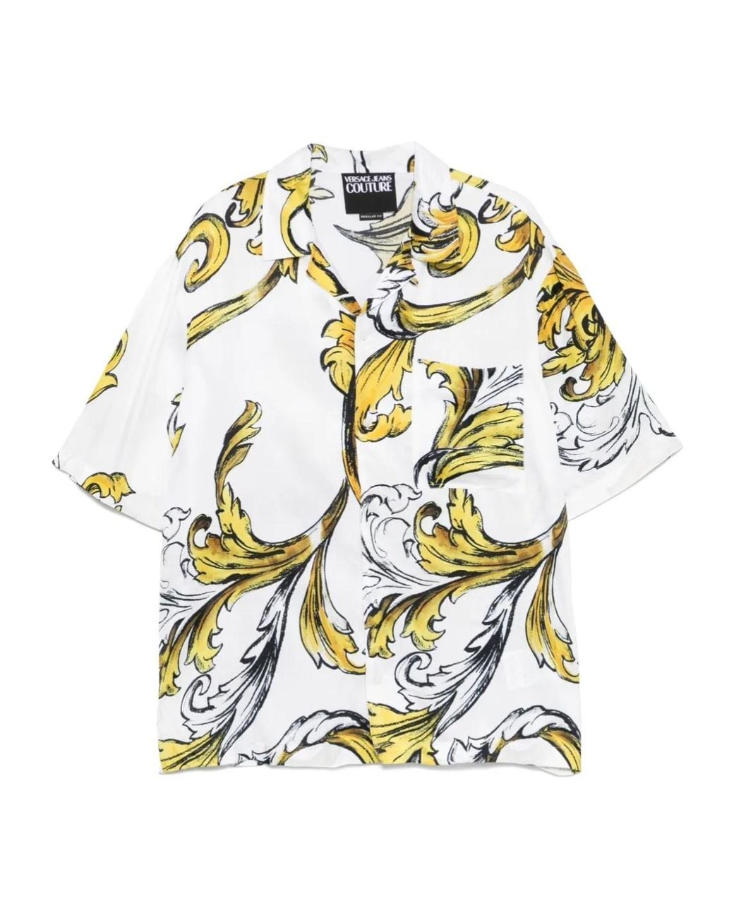 Versace Jeans White Baroque Print Shirt for men