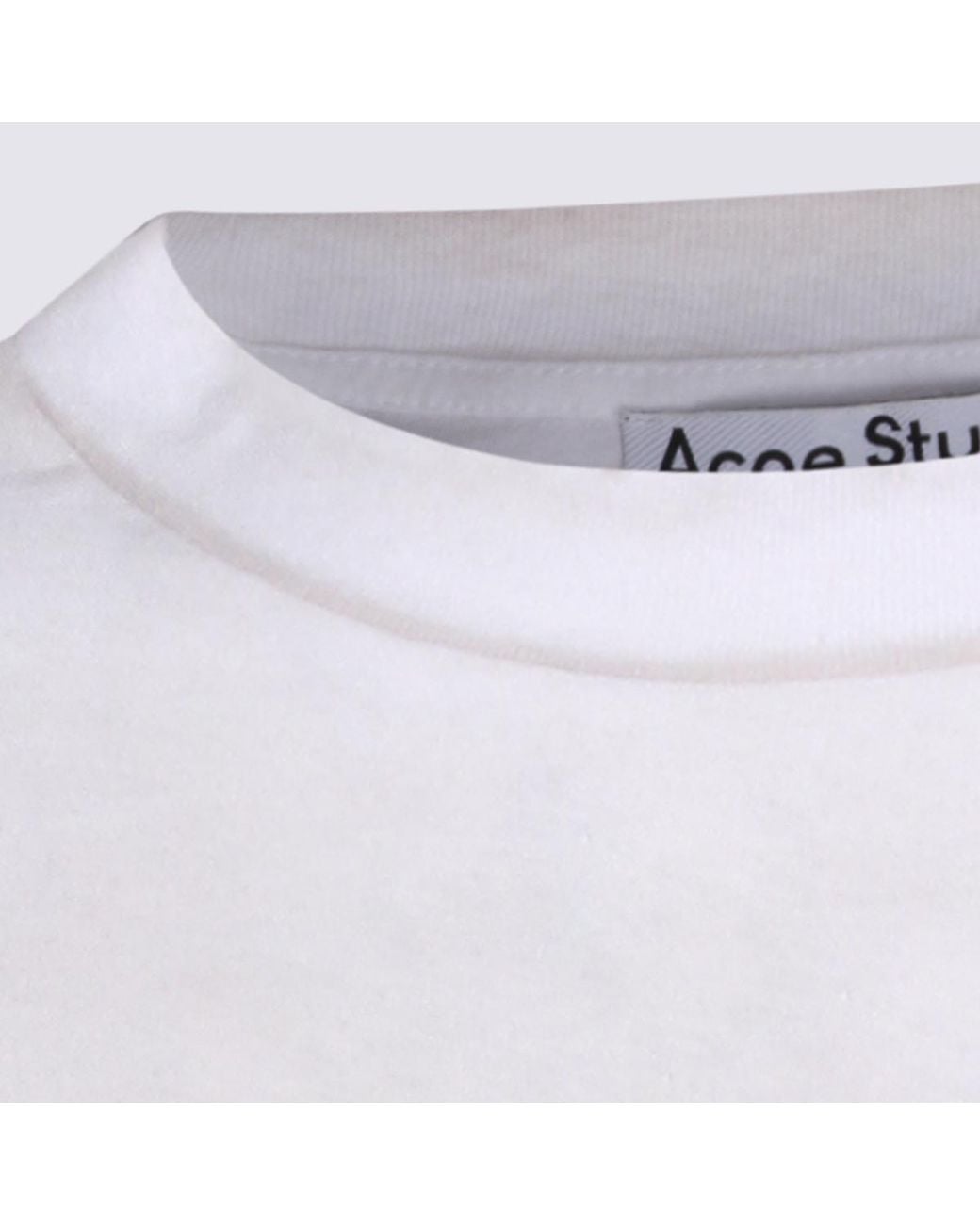 Acne White Stockholm Logo T-Shirt for men