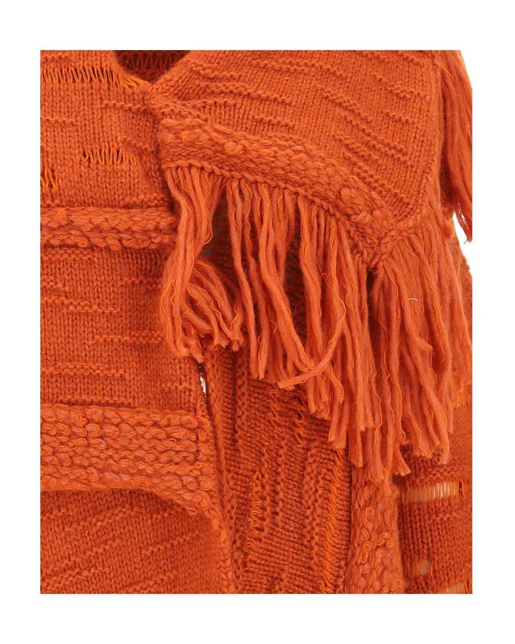 Stella McCartney Orange Asymmetric Fringed Cape