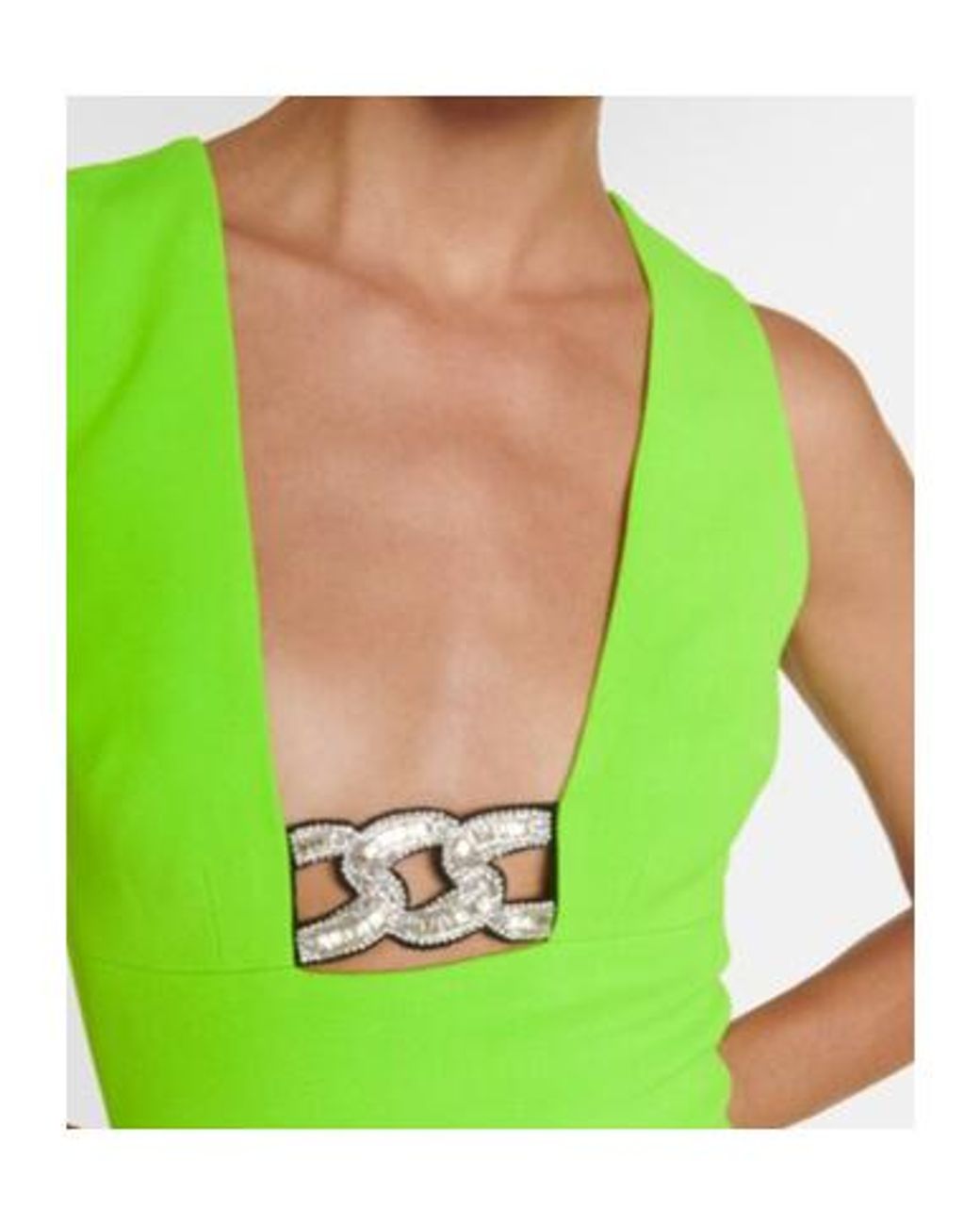 David Koma Green Embellished Asymmetric Minidress