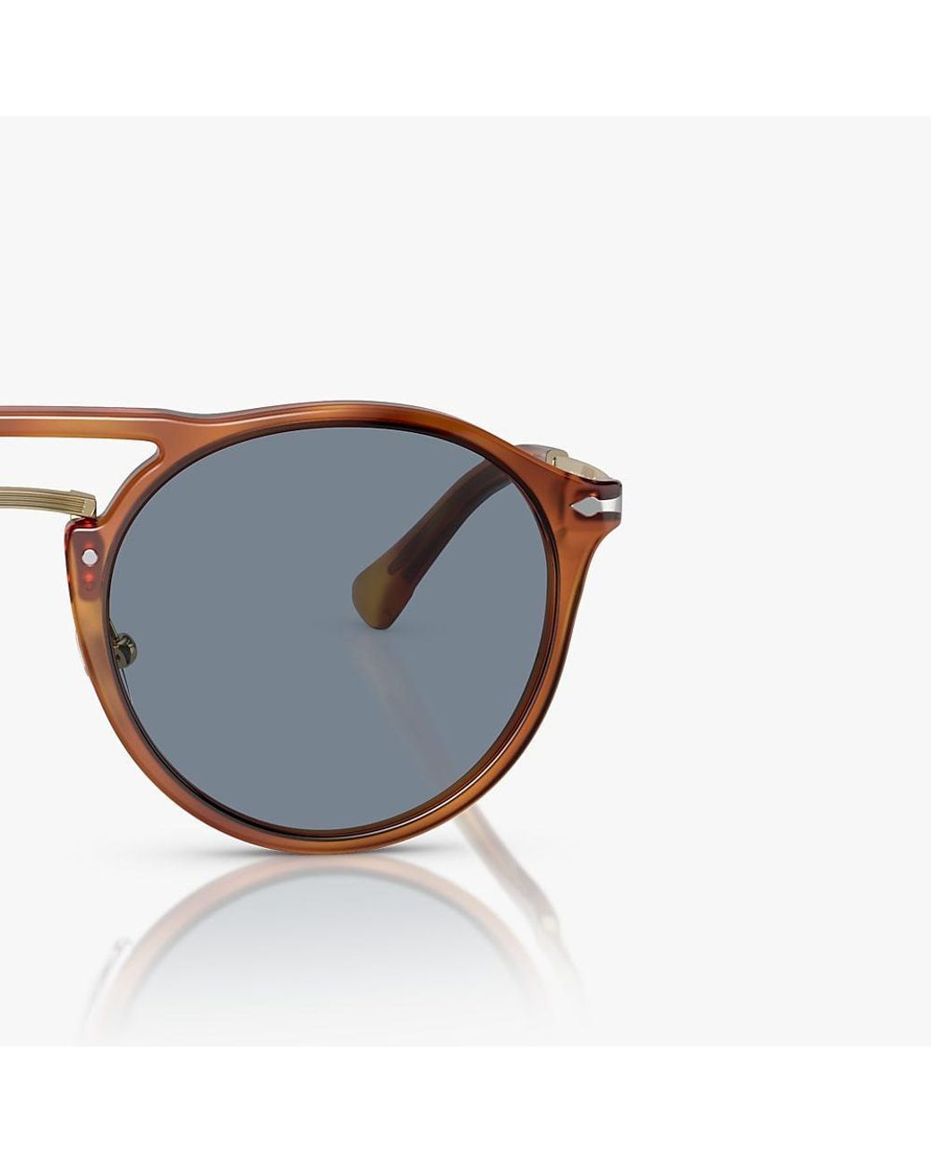 Persol Blue Round Frame Double-Bridge Sunglasses for men