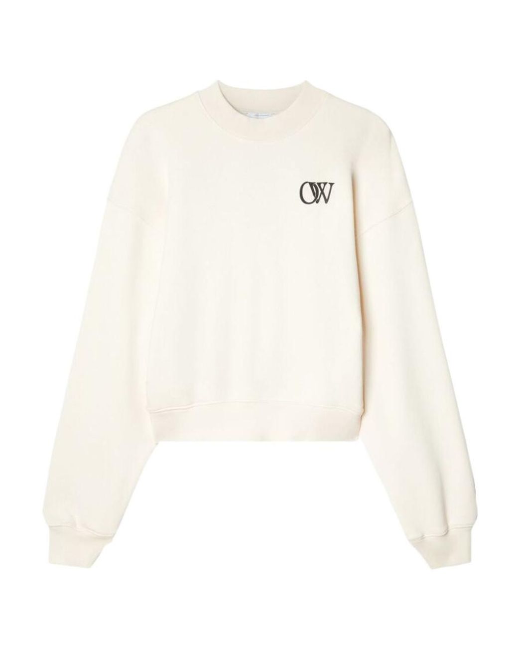 Off-White c/o Virgil Abloh White Logo Printed Crewneck Sweatshirt