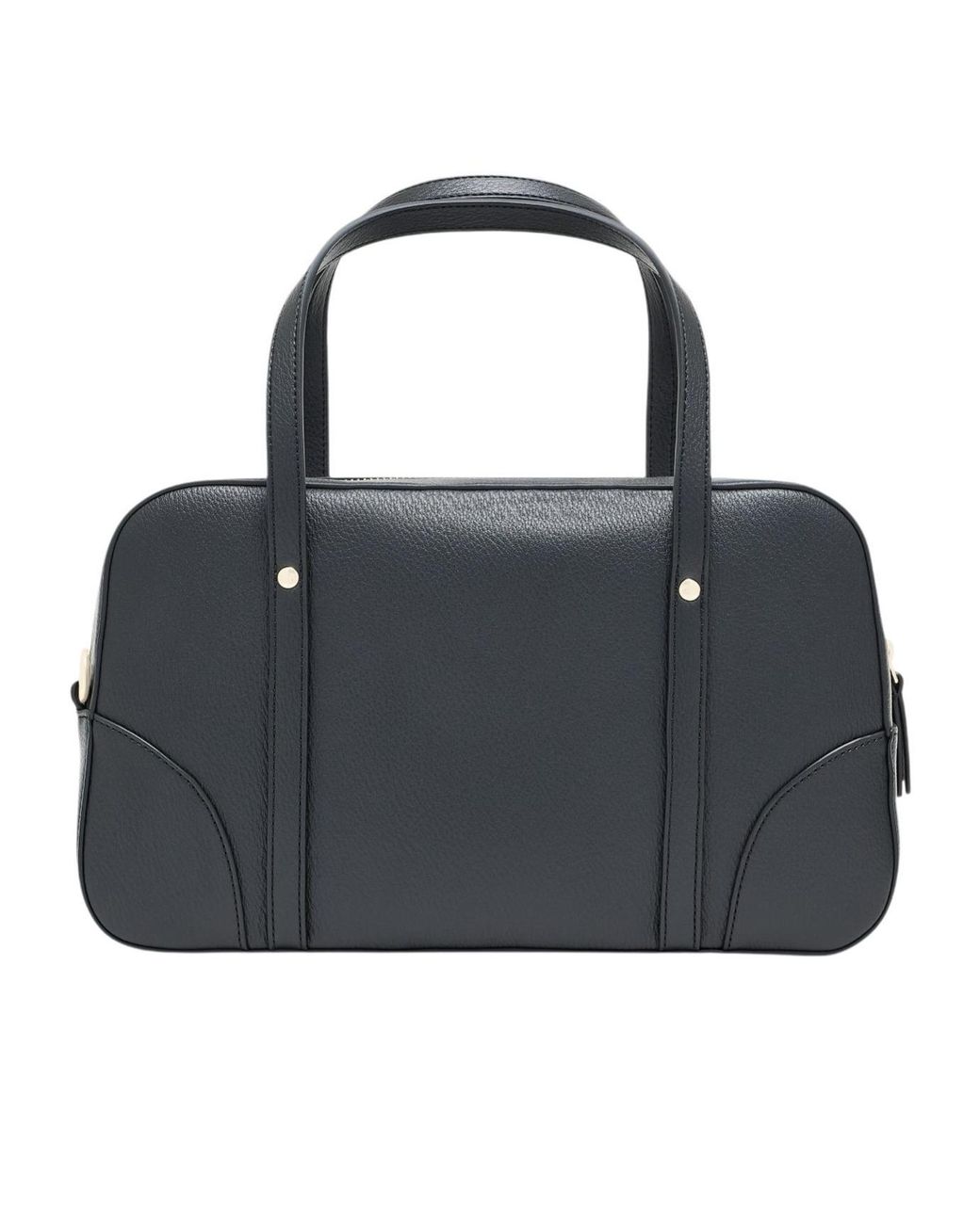 ARMANI EXCHANGE Black Logo-Plaque Leather Tote Bag