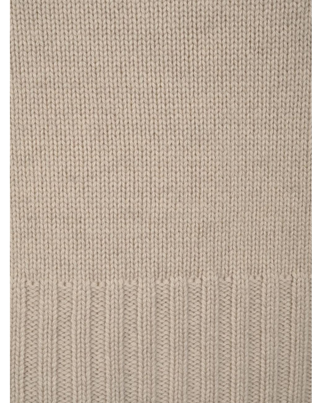 Max Mara Natural Ribbed Turtleneck Knitted Jumper