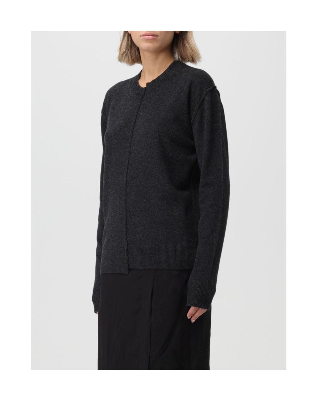 Uma Wang Black Asymmetric Cashmere Jumper