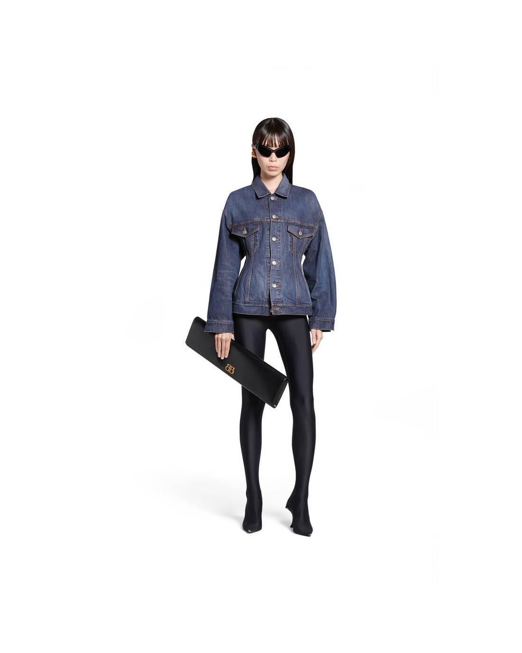 Balenciaga Blue Collared Button-Up Denim Jacket