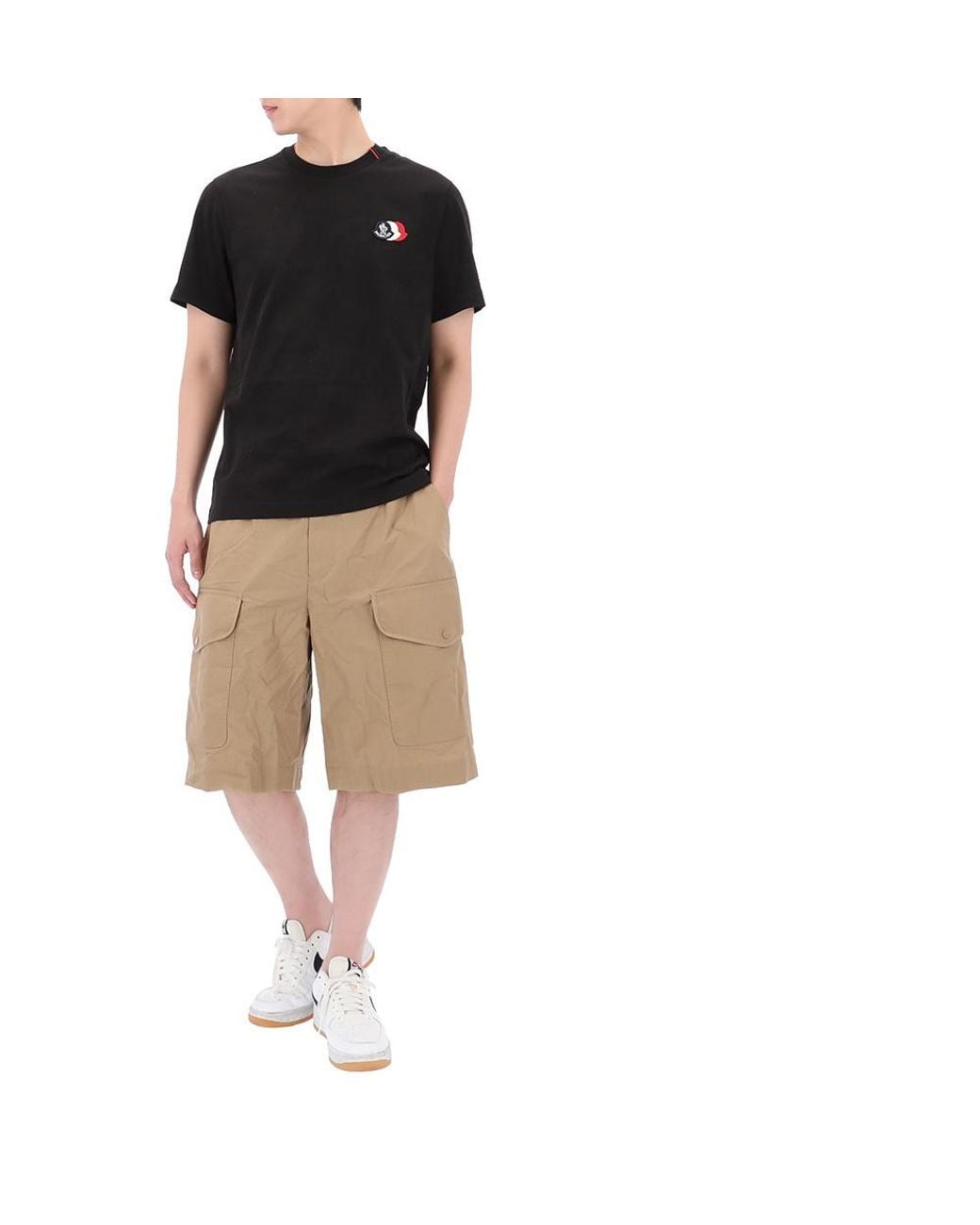 Moncler Black Logo Patch Crewneck T-Shirt for men