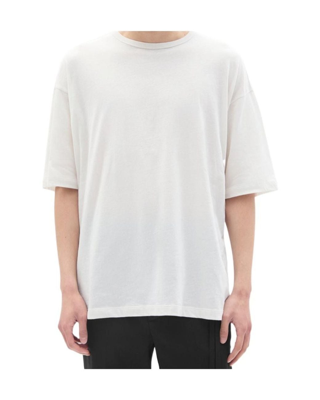 Ann Demeulemeester White Text-Print Cotton T-Shirt for men