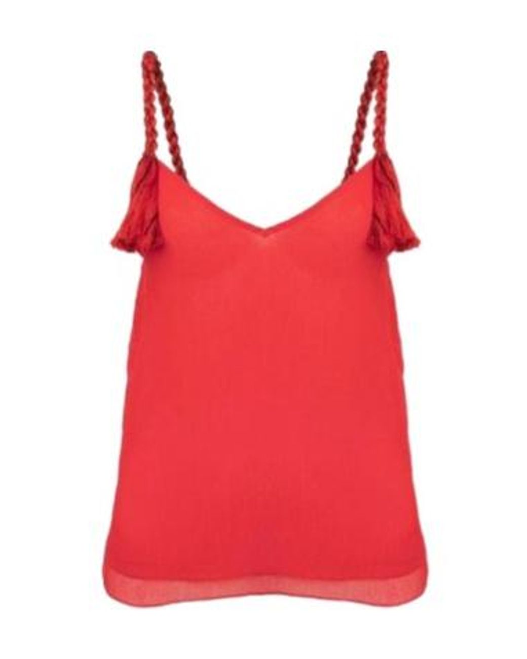 J.W. Anderson Red Tassel-Strap V-Neck Top