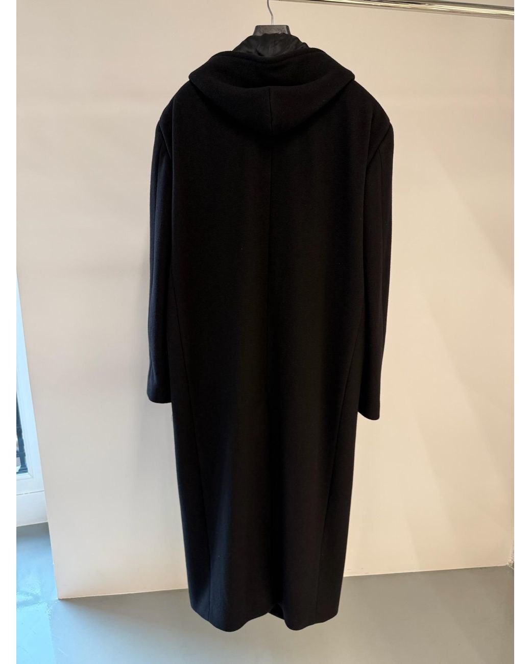 Balenciaga Hooded Long Coat in Black for Men | Lyst