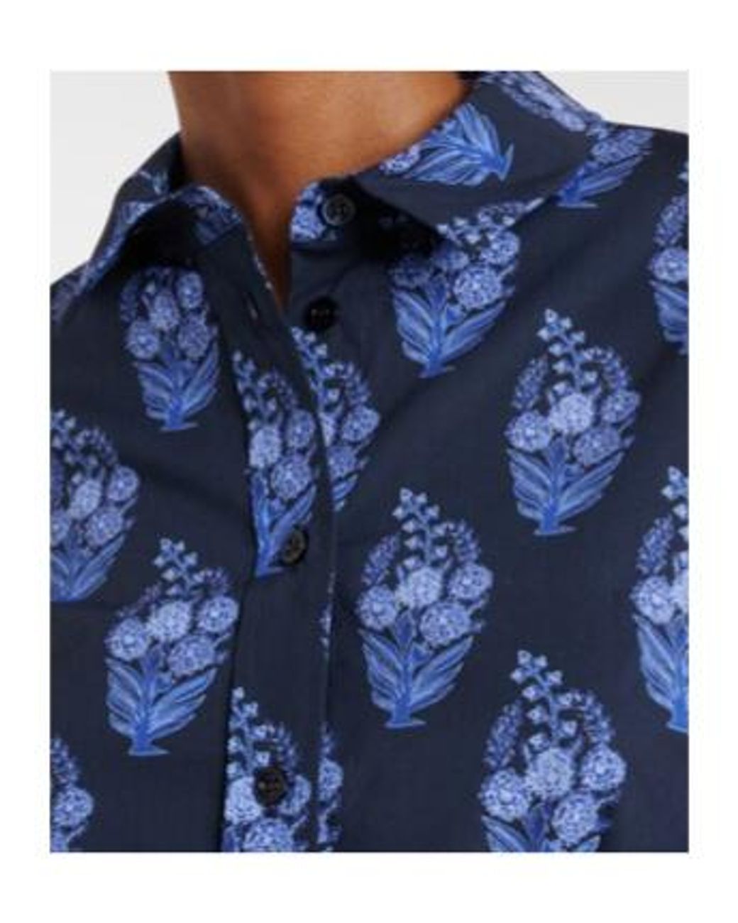 Carolina Herrera Blue Icon Floral Cotton-Blend Shirt