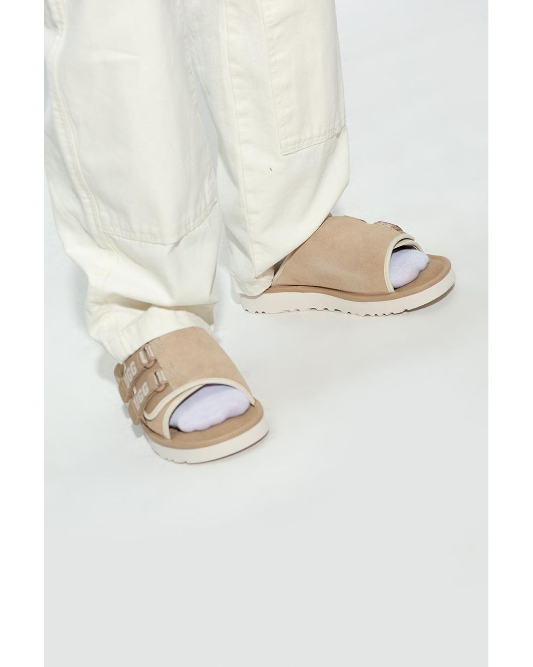 Ugg White Goldencoast Strap Slides for men