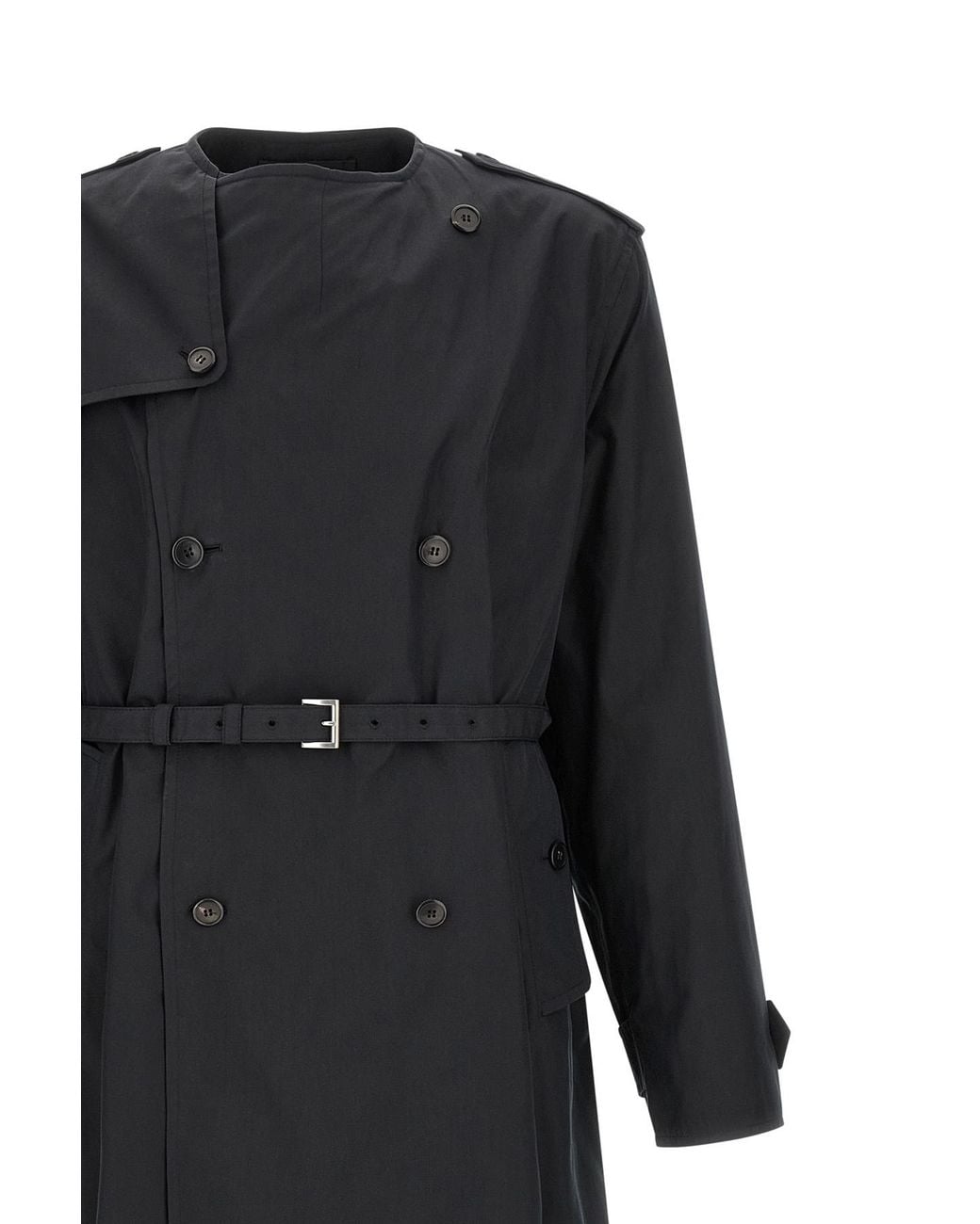 Prada Black Cotton Blend Coat for men