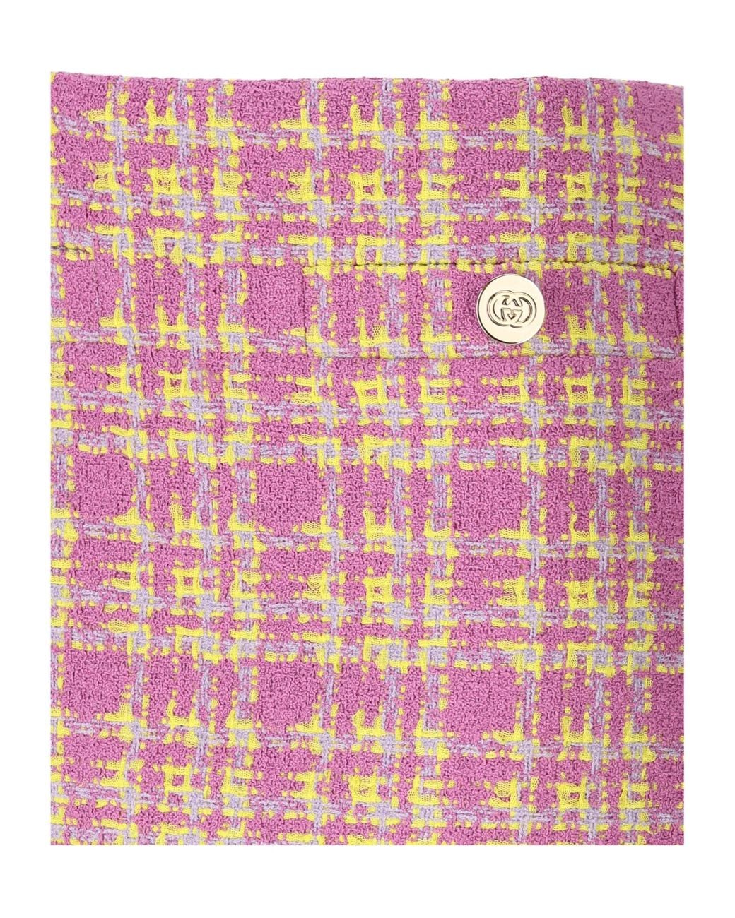 Gucci Pink Tweed Button Detailed Skirt