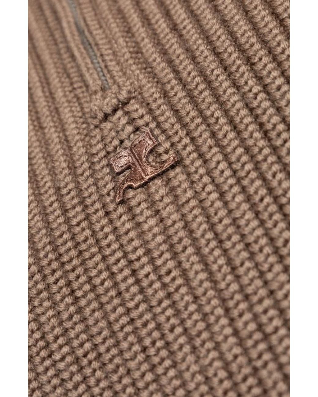 Courreges Brown Long Sleeve Sweater for men
