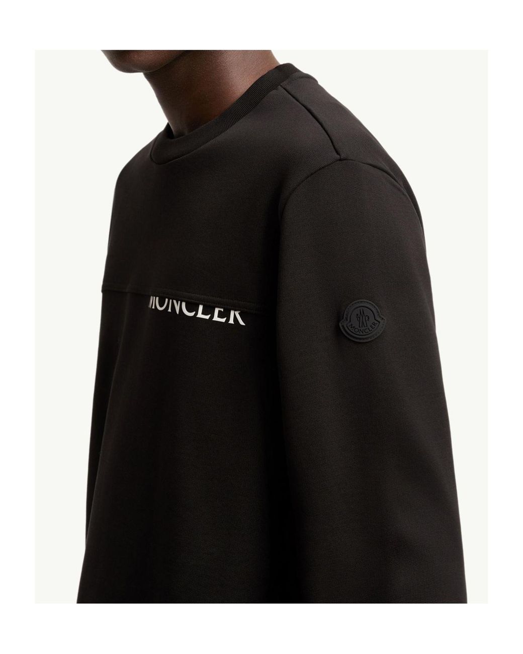 Moncler Black Logo Panel Sweatshirt for men