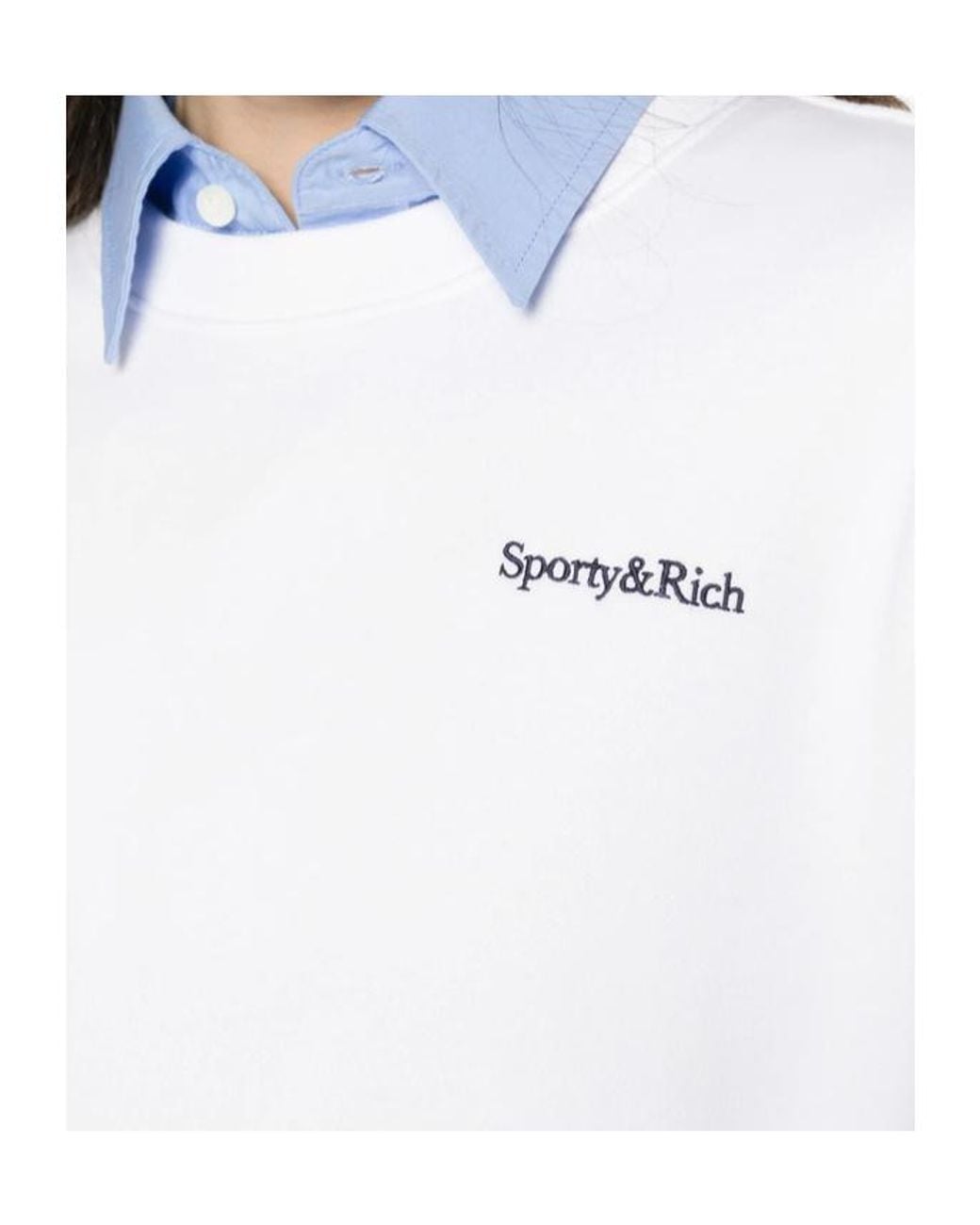 Sporty & Rich White Crew-Neck Sweatshirt