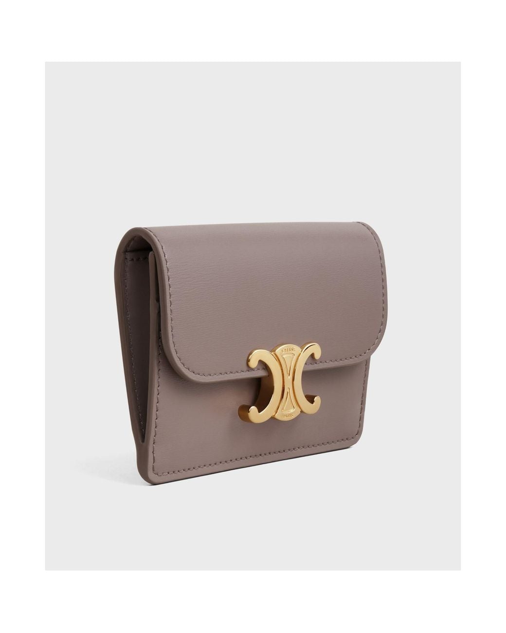 Céline Gray Card Holder With Flap Triomphe