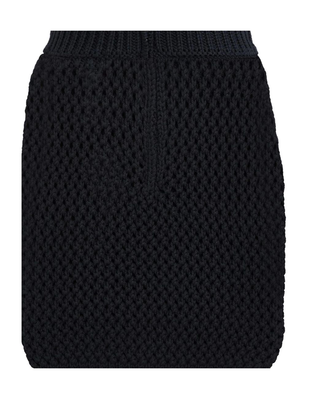 Dolce & Gabbana Black Minimalist Solid-Color Knit Midi Skirt