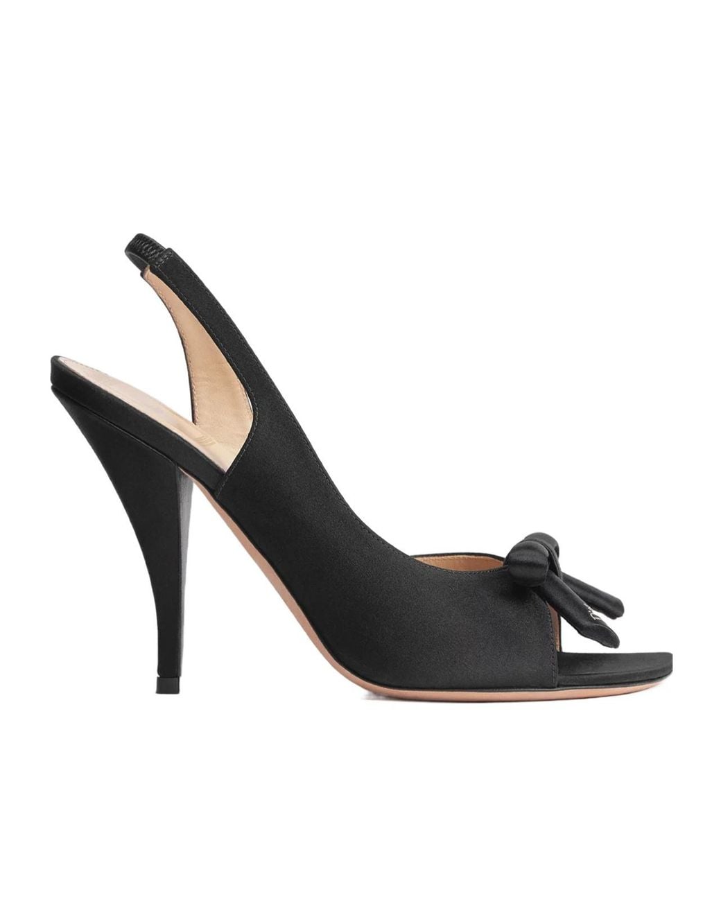 Dior Black Bow Heeled Slingback Sandal