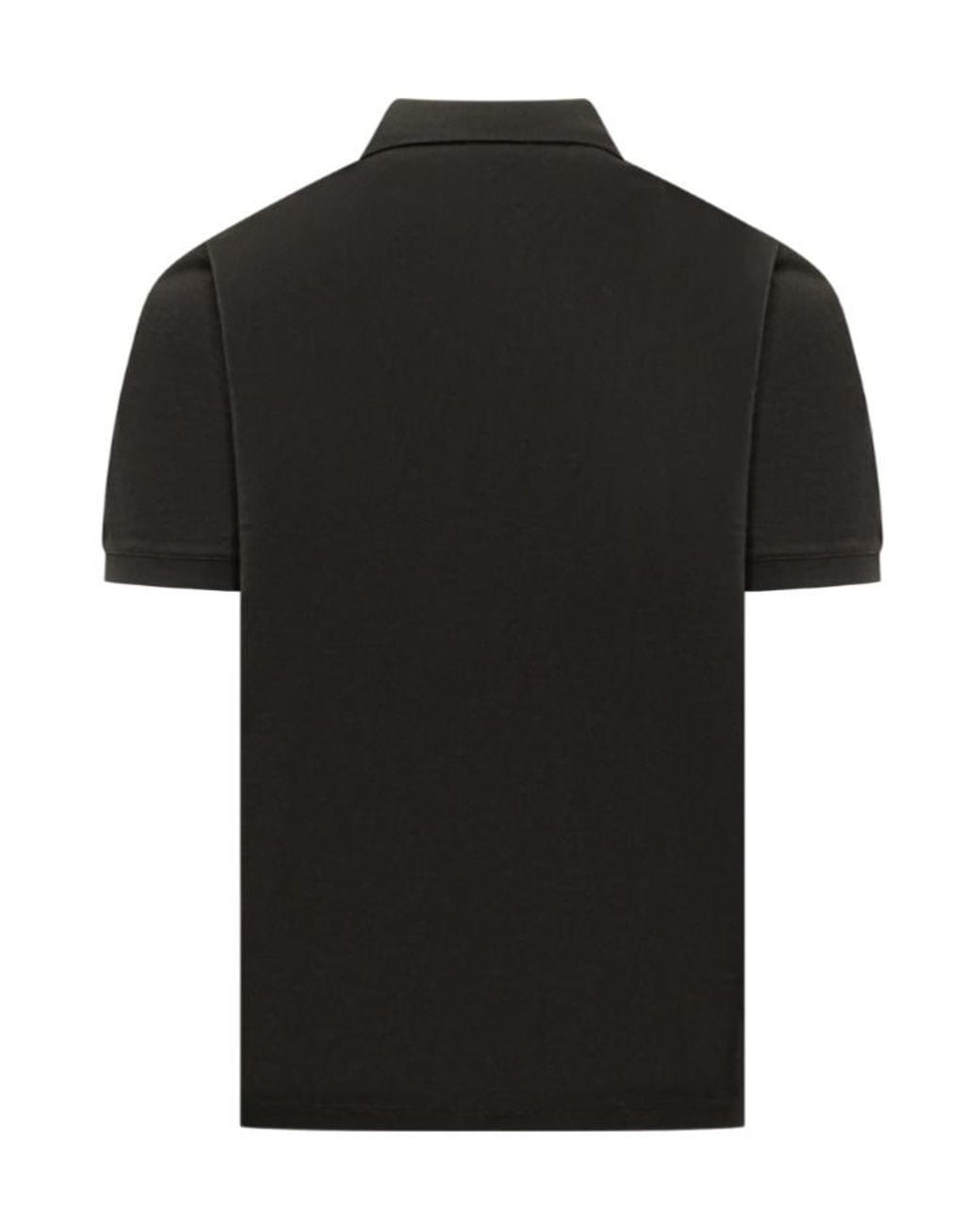 Emporio Armani Black Logo Embroidered Short-Sleeved Polo Shirt for men