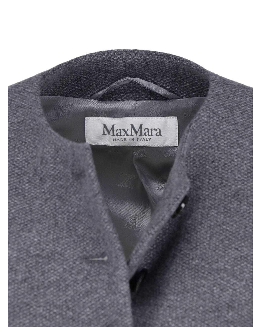 Max Mara Blue Textured Button-Front Jacket