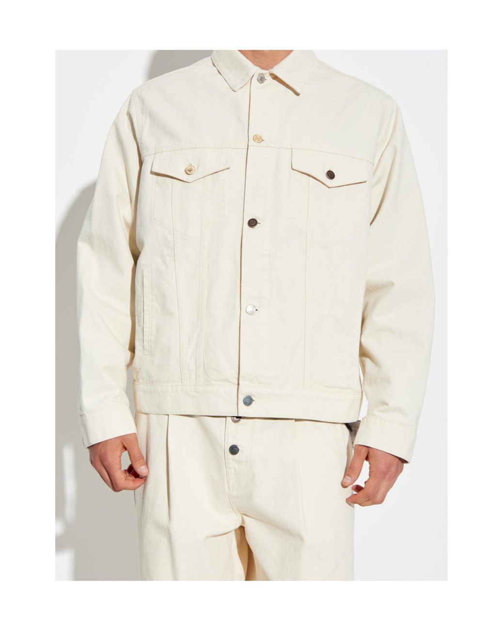 Moschino White Long Sleeved Denim Jacket for men