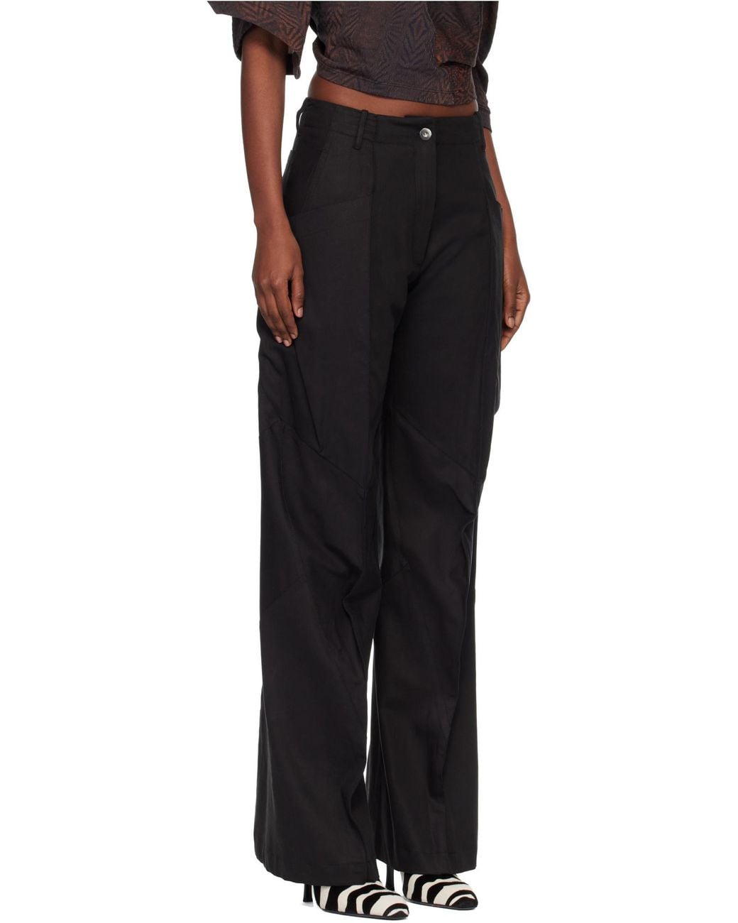 Kiko Kostadinov Black Centennial Wide-Leg Pants
