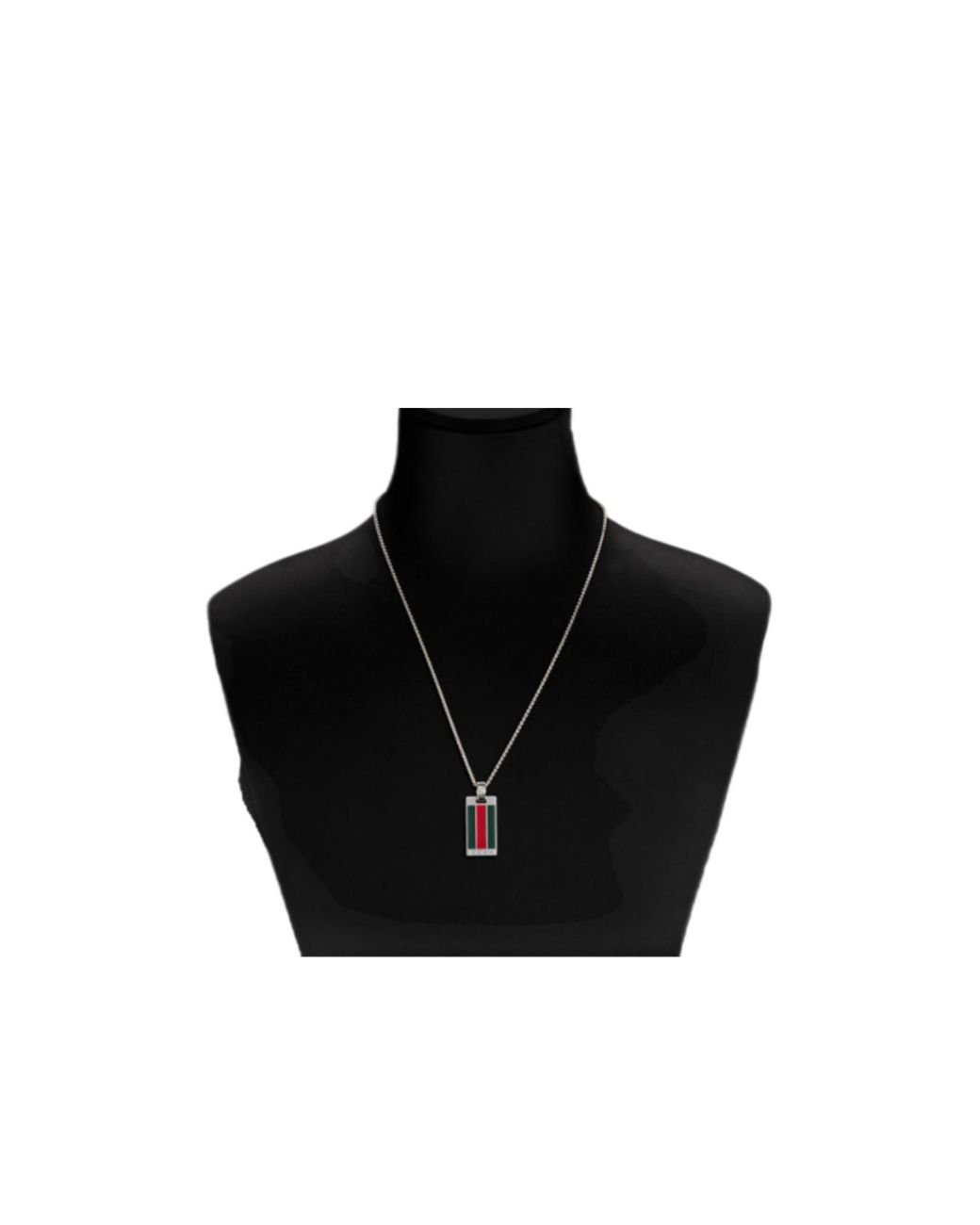 Gucci Black Pendant Chain Necklace With Web for men