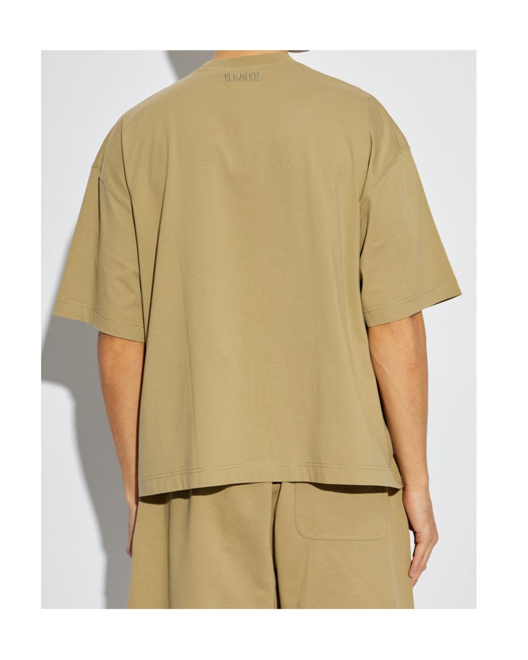 Vetements Natural Logo Printed Crewneck T-Shirt for men
