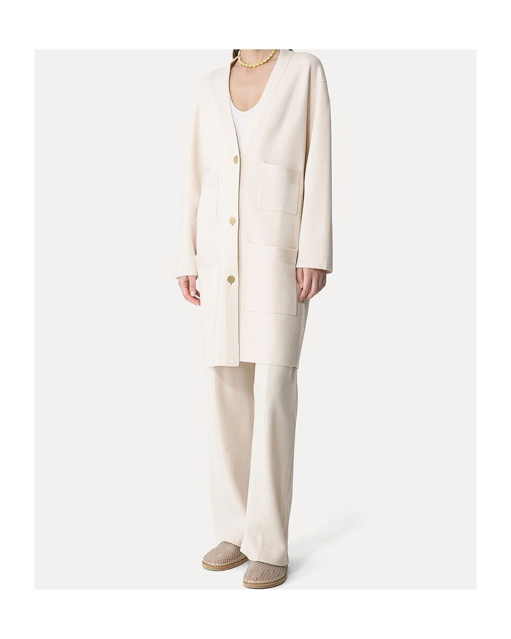 Forte_forte White Long-Sleeved Coat