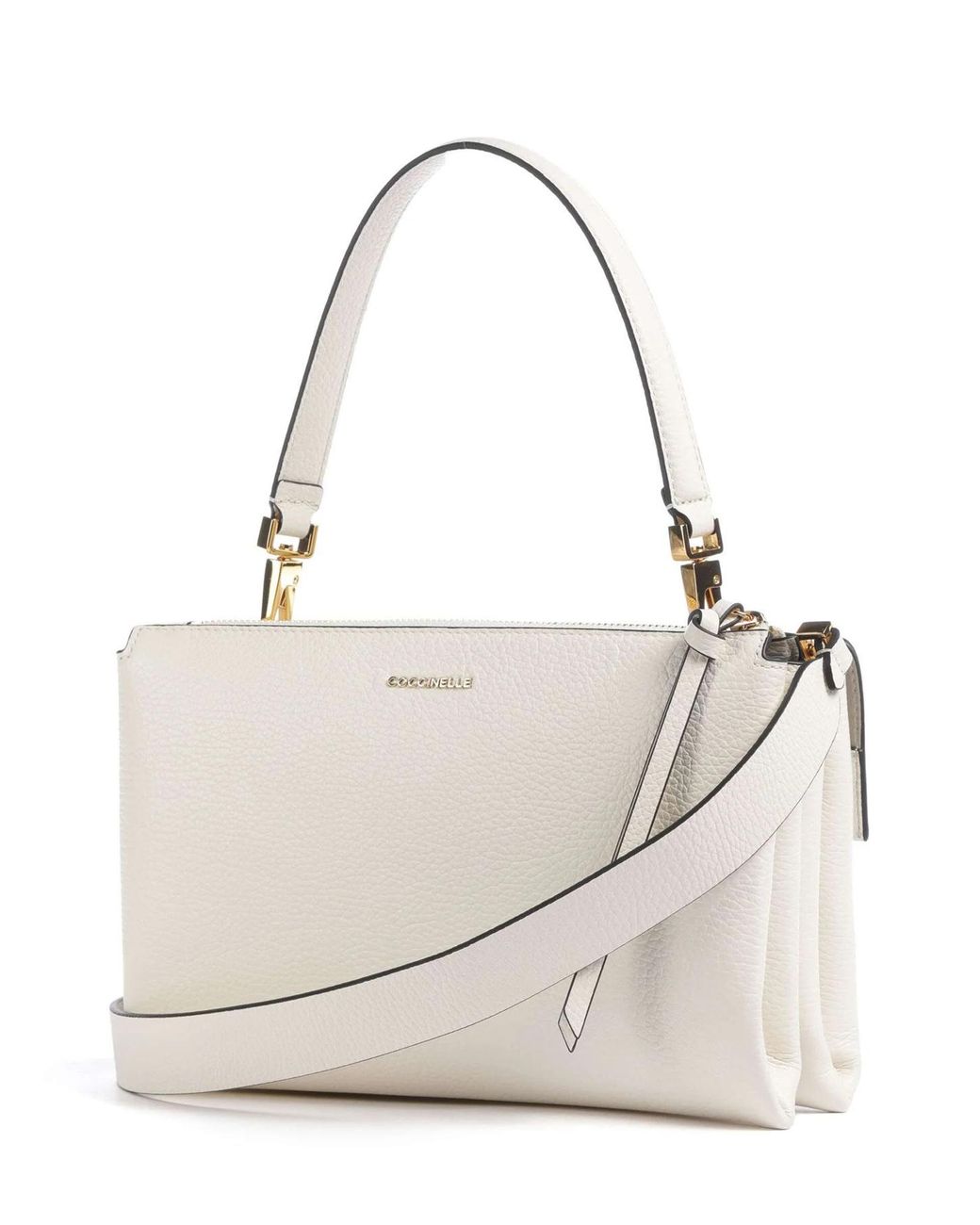 Coccinelle White Logo Shoulder Bag