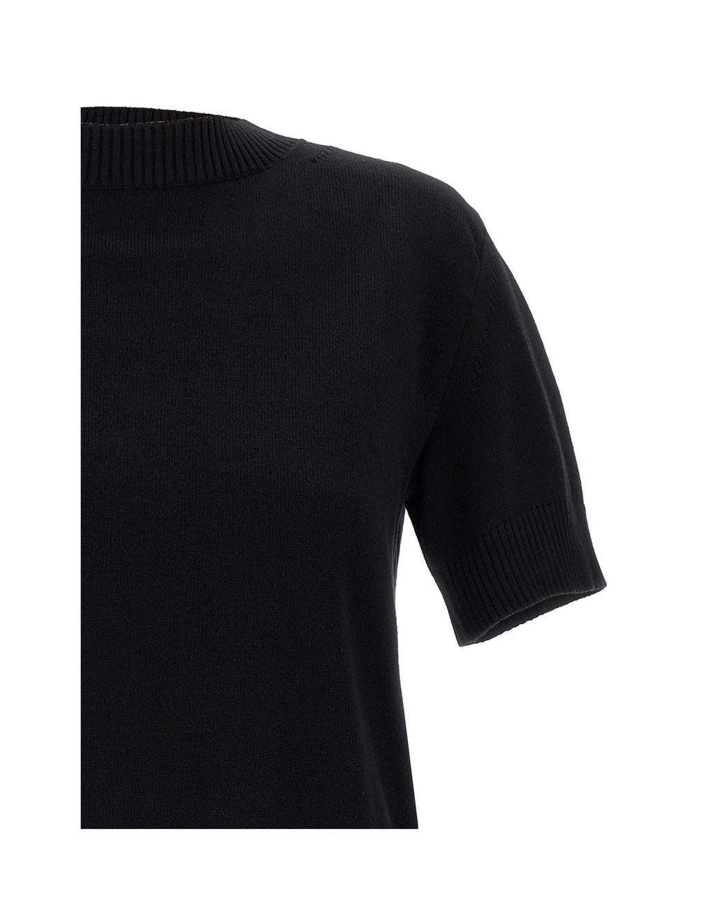 Sacai Black Poplin Ribbed Pullover