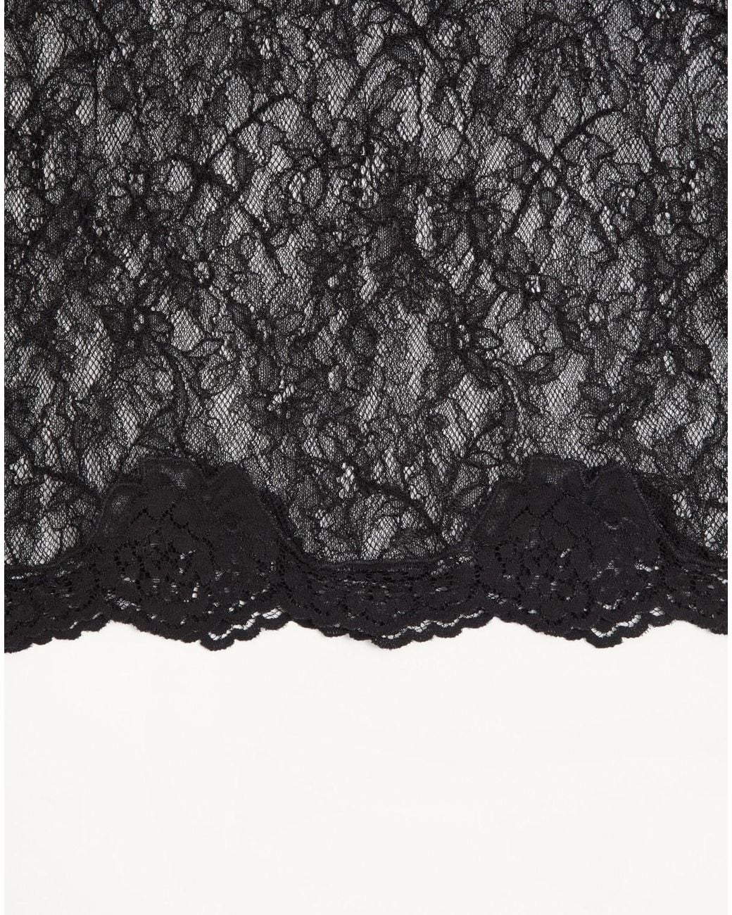 Valentino Gray Sheer Lace Midi Skirt