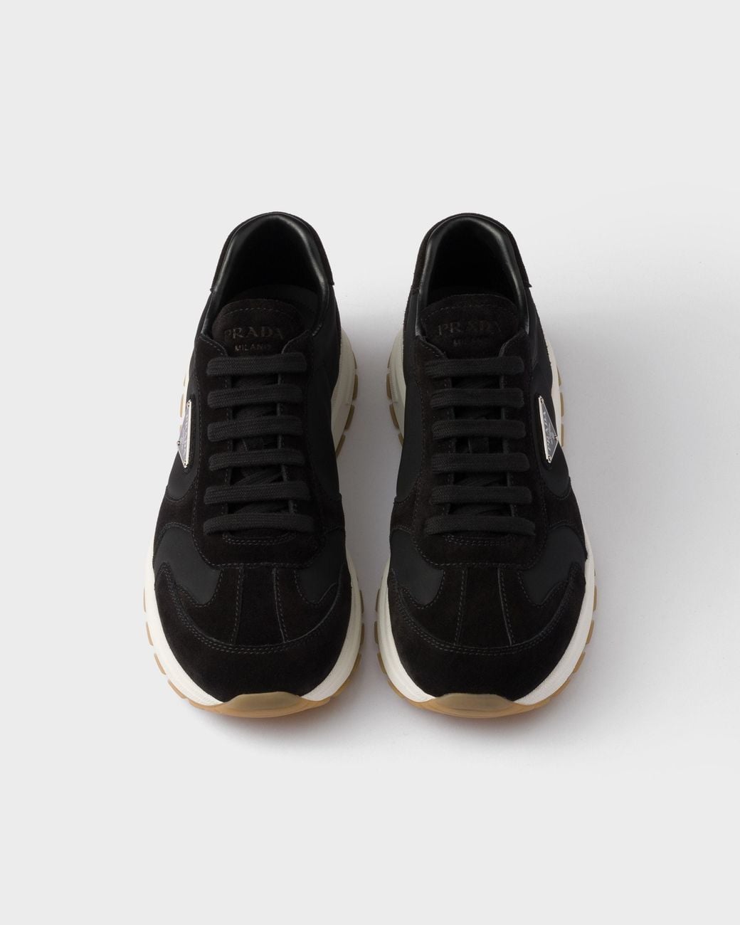 Prada Black Laced Sneakers Shoes for men