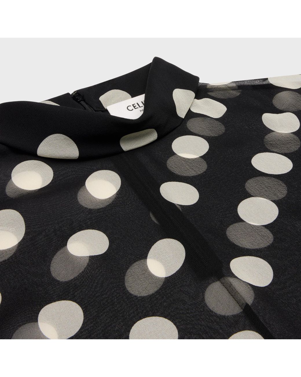 Céline Black Blouse With Overturned Collar