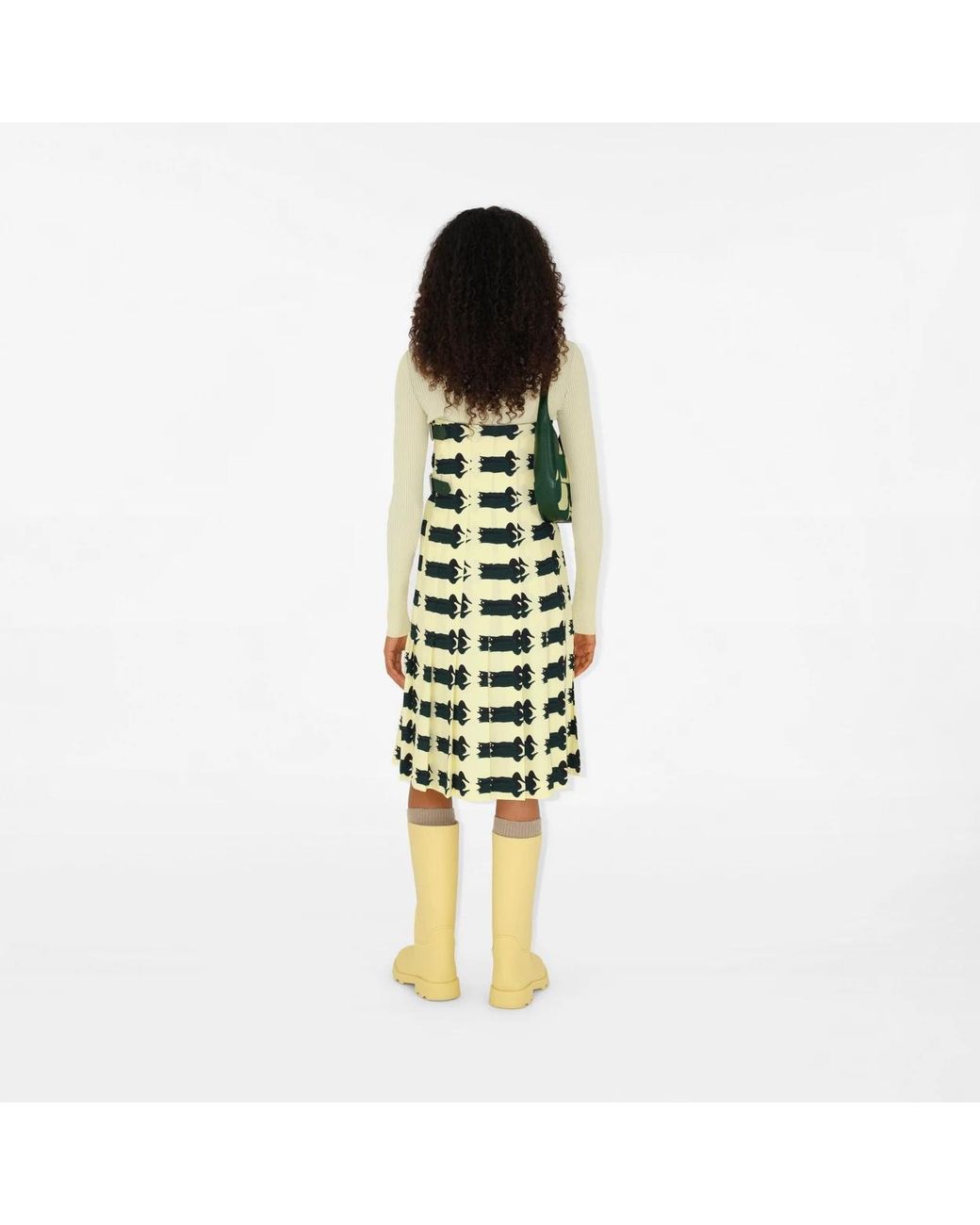 Burberry Green Scarf-Detailed Knit Jumper